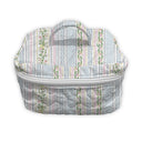 Milkglass Ribbon Blue Quilted Travel Case