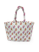 Monkey Icon White Quilted Handbag