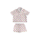 Monkey Icon White Shorty Pajama Set