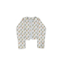Monkey Icon Pastel Cropped Quilted Jacket