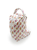 Monkey Icon White Quilted Boot Bag