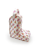 Monkey Icon White Quilted Boot Bag