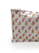 Monkey Icon White Quilted Tote