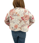 Natalie Floral Pink Cropped Quilted Jacket