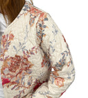 Natalie Floral Pink Cropped Quilted Jacket