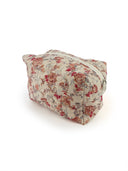 Natalie Floral Pink Quilted Makeup Bag