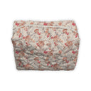 Natalie Floral Pink Quilted Makeup Bag