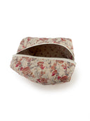 Natalie Floral Pink Quilted Makeup Bag