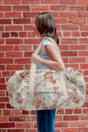 Natalie Floral Pink Quilted Weekender Duffle Bag