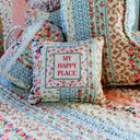 "My Happy Place" Quilted Mini Pillow 8" x 8"