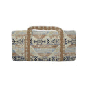 Norra Slate Linen Quilted Weekender Duffle Bag
