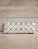 Olivia White / Gold Quilted Oblong 14" x33" Pillow