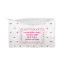 "One Pocket Caught" White Quilted Makeup Bag