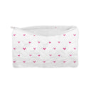 "One Pocket Caught" White Quilted Makeup Bag