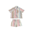 Paige Patchwork Stripe Shorty Pajama Set