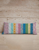 Paige Patchwork Stripe Jewels Quilted Oblong 14" x33" Pillow