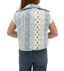 Paige Patchwork Stripe Blue Quilted Cate Vest