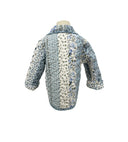 Paige Patchwork Stripe Blue Youth Quilted Snap Jacket