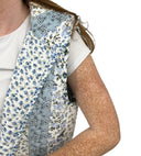 Paige Patchwork Stripe Blue Quilted Cate Vest