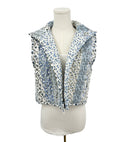 Paige Patchwork Stripe Blue Quilted Cate Vest