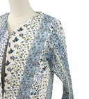 Paige Patchwork Stripe Blue Cropped Jacket