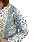 Paige Patchwork Stripe Blue Cropped Jacket
