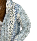 Paige Patchwork Stripe Blue Quilted Duster