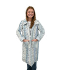 Paige Patchwork Stripe Blue Quilted Duster