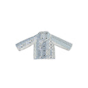 Paige Patchwork Stripe Blue Youth Quilted Snap Jacket