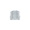 Paige Patchwork Stripe Blue Quilted Tara Vest