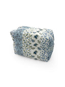 Paige Patchwork Stripe Blue Quilted Makeup Bag