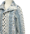 Paige Patchwork Stripe Blue Quilted Snap Jacket
