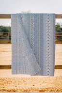 Paige Patchwork Stripe Blue Quilt