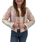 Paige Patchwork Stripe Cropped Quilted Jacket