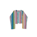 Paige Patchwork Stripe Jewels Cropped Quilted Jacket