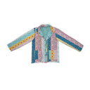 Paige Patchwork Stripe Jewels Quilted Snap Jacket
