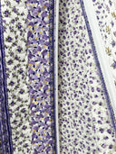 purple and white floral garment bag