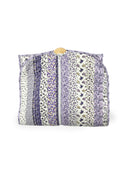 purple and white floral garment bag