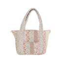 Paige Patchwork Stripe Rose Zipper Tote Bag