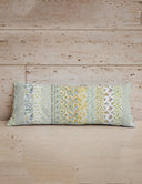 Paige Patchwork Stripe Sage Quilted Oblong 14" x33" Pillow