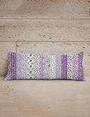 Paige Patchwork Stripe Purple Quilted Oblong 14" x 33" Pillow