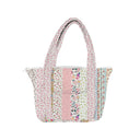 Paige Patchwork Stripe Zipper Tote Bag