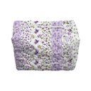 purple and white floral makeup bag