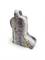 purple and white floral boot bag 