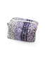 purple and white floral makeup bag