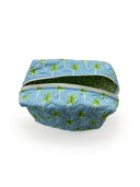 Palm Tree Icon Maya Blue Quilted Makeup Bag