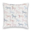 Patchwork Gallop White Quilted 20" Pillow