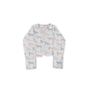 Patchwork Gallop White Cropped Quilted Jacket