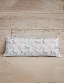 Patchwork Gallop White Quilted Oblong 14"x33" Pillow