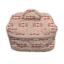 pink western aztec Patterned quilted bag on a white background
